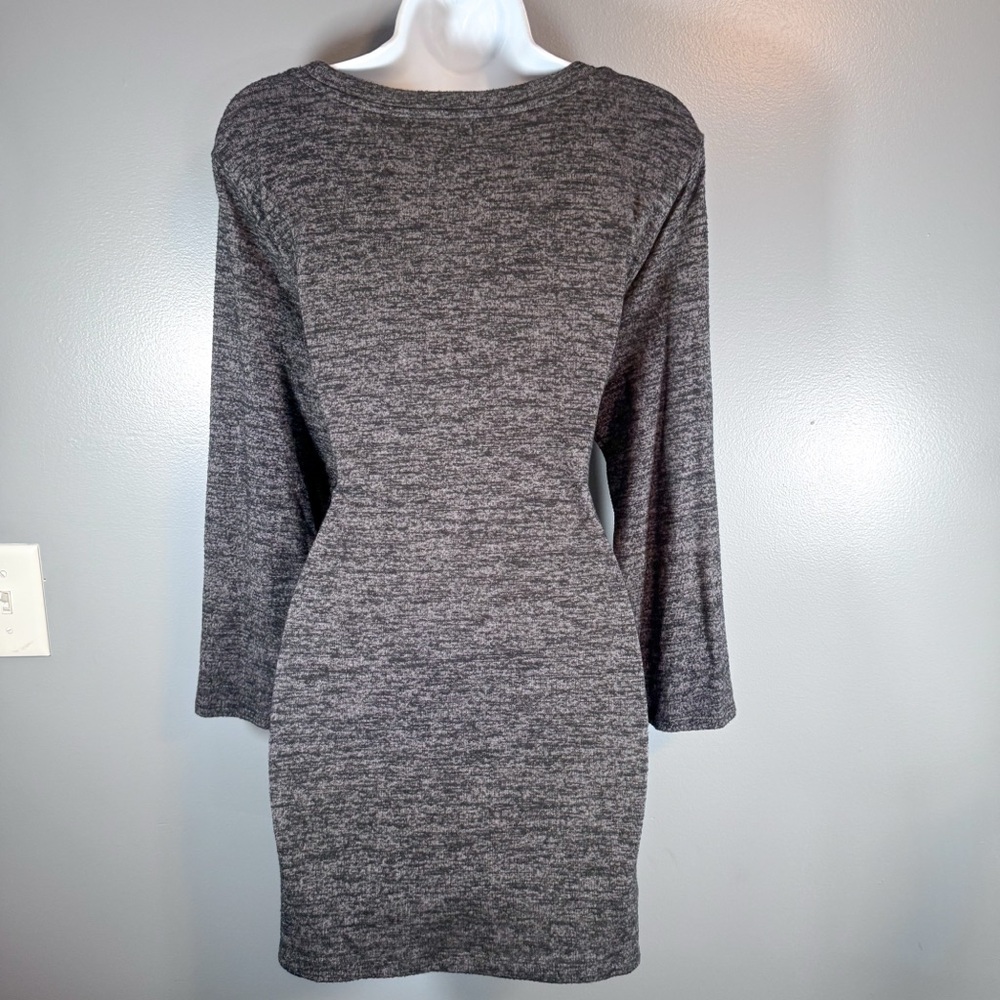 Liz Claiborne Heather Gray Tie-Waist Knit Dress | Size M - Picture 5 of 10